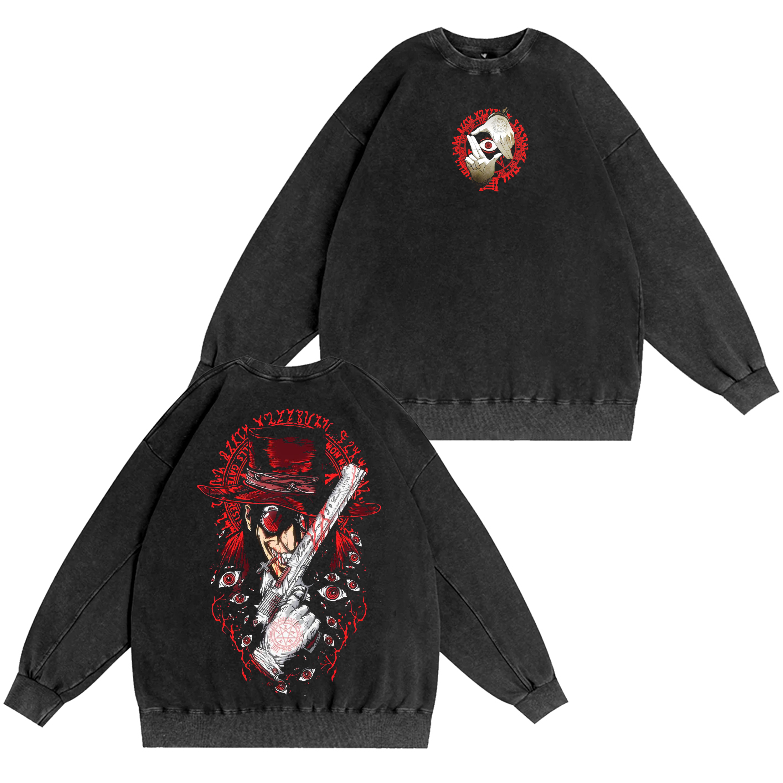 Hellsing Anime Washed T-shirt/Crewneck/Hoodie-Limited Sale