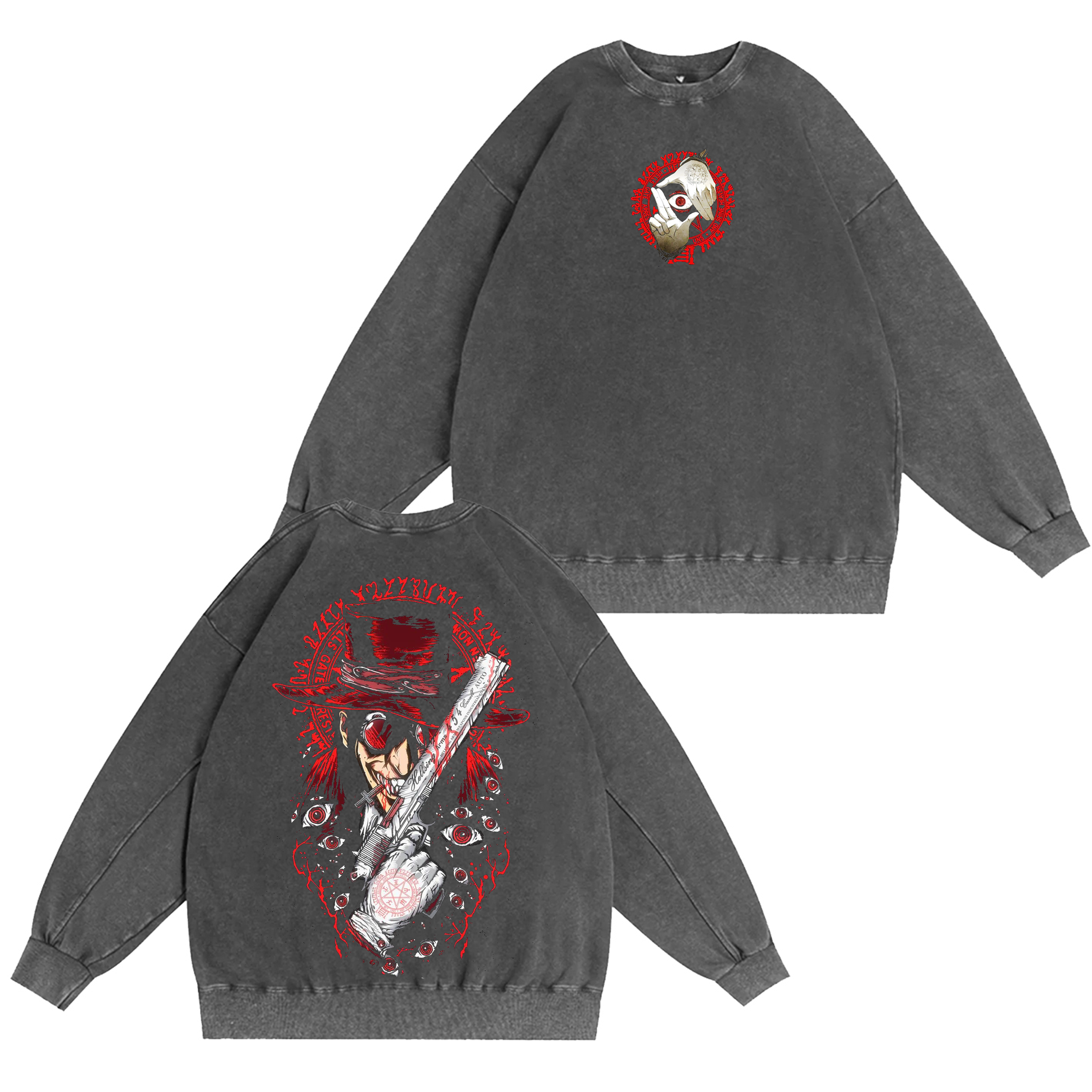 Hellsing Anime Washed T-shirt/Crewneck/Hoodie-Limited Sale