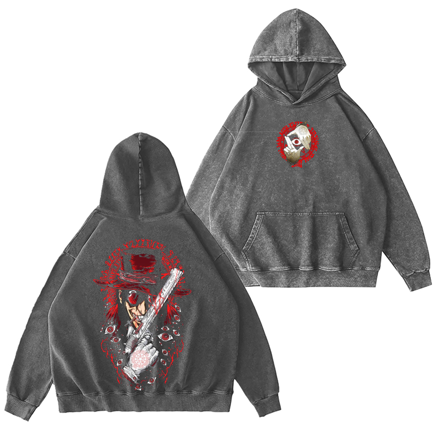 Hellsing Anime Washed T-shirt/Crewneck/Hoodie-Limited Sale