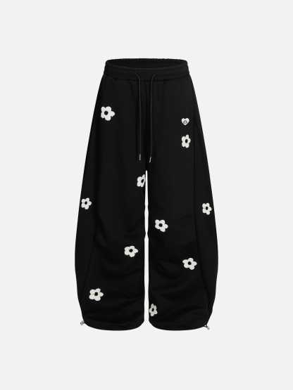 Aelfric Eden Floral Embroidery Baggy Barrel Sweatpants-Limited Sale