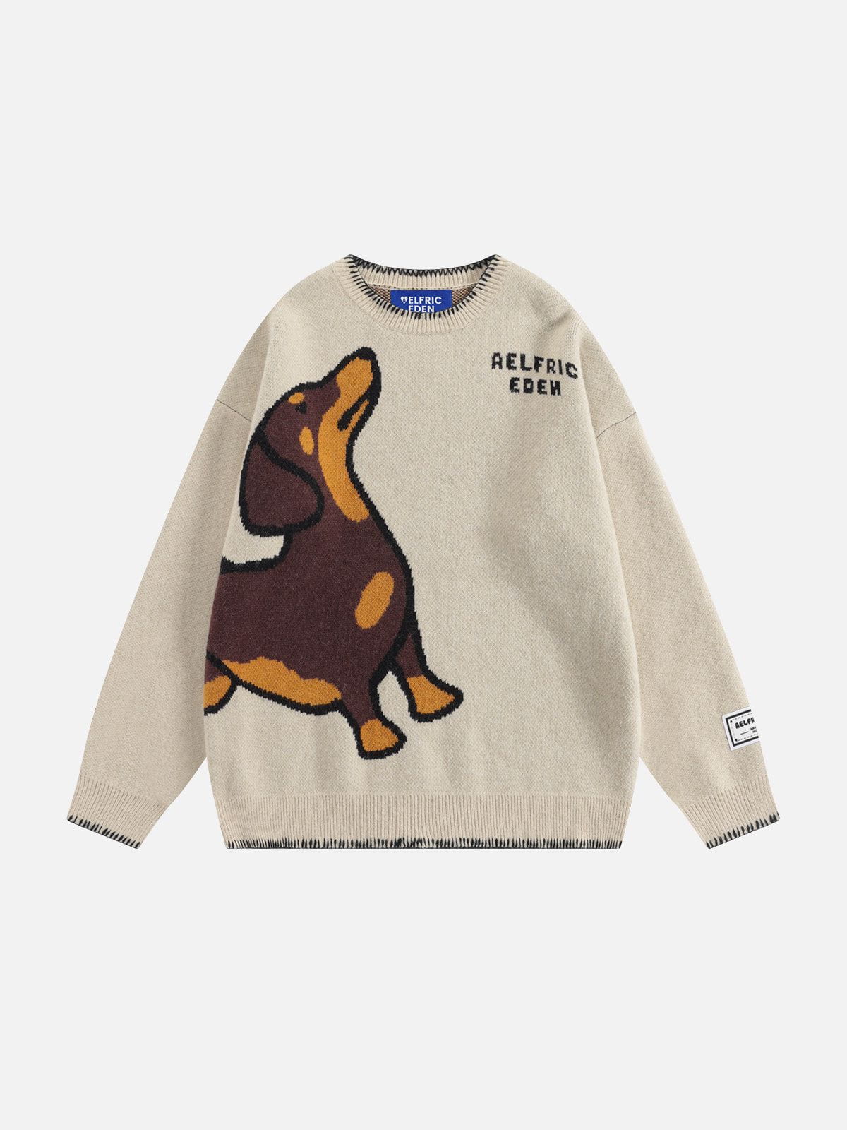 Aelfric Eden Hand Drawn Dachshund Jacquard Sweater-Limited Sale