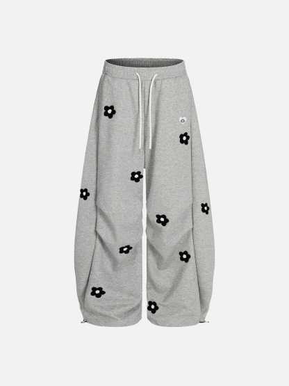 Aelfric Eden Floral Embroidery Baggy Barrel Sweatpants-Limited Sale