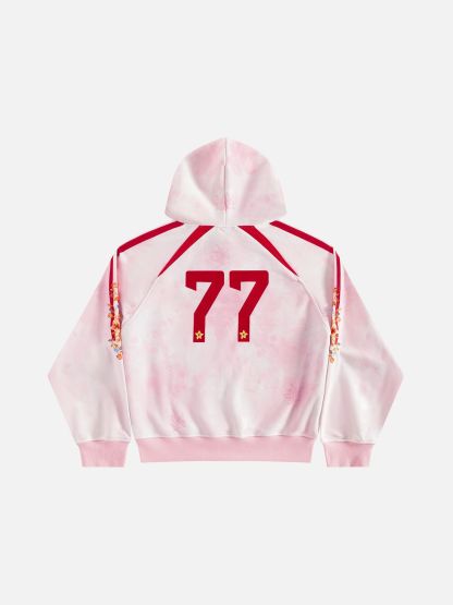 Aelfric Eden Oversized Color Blocking Floral Graphic Pullover Hoodie-Limited Sale