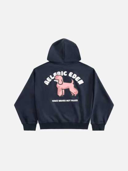 Aelfric Eden Oversized Cute Poodle Pullover Hoodie-Limited Sale