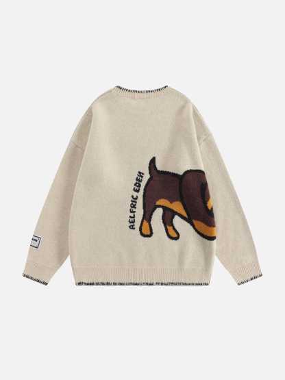 Aelfric Eden Hand Drawn Dachshund Jacquard Sweater-Limited Sale