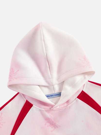 Aelfric Eden Oversized Color Blocking Floral Graphic Pullover Hoodie-Limited Sale