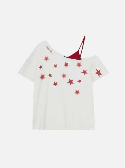 Aelfric Eden Star Graphic Off-The-Shoulder Tee-Limited Sale