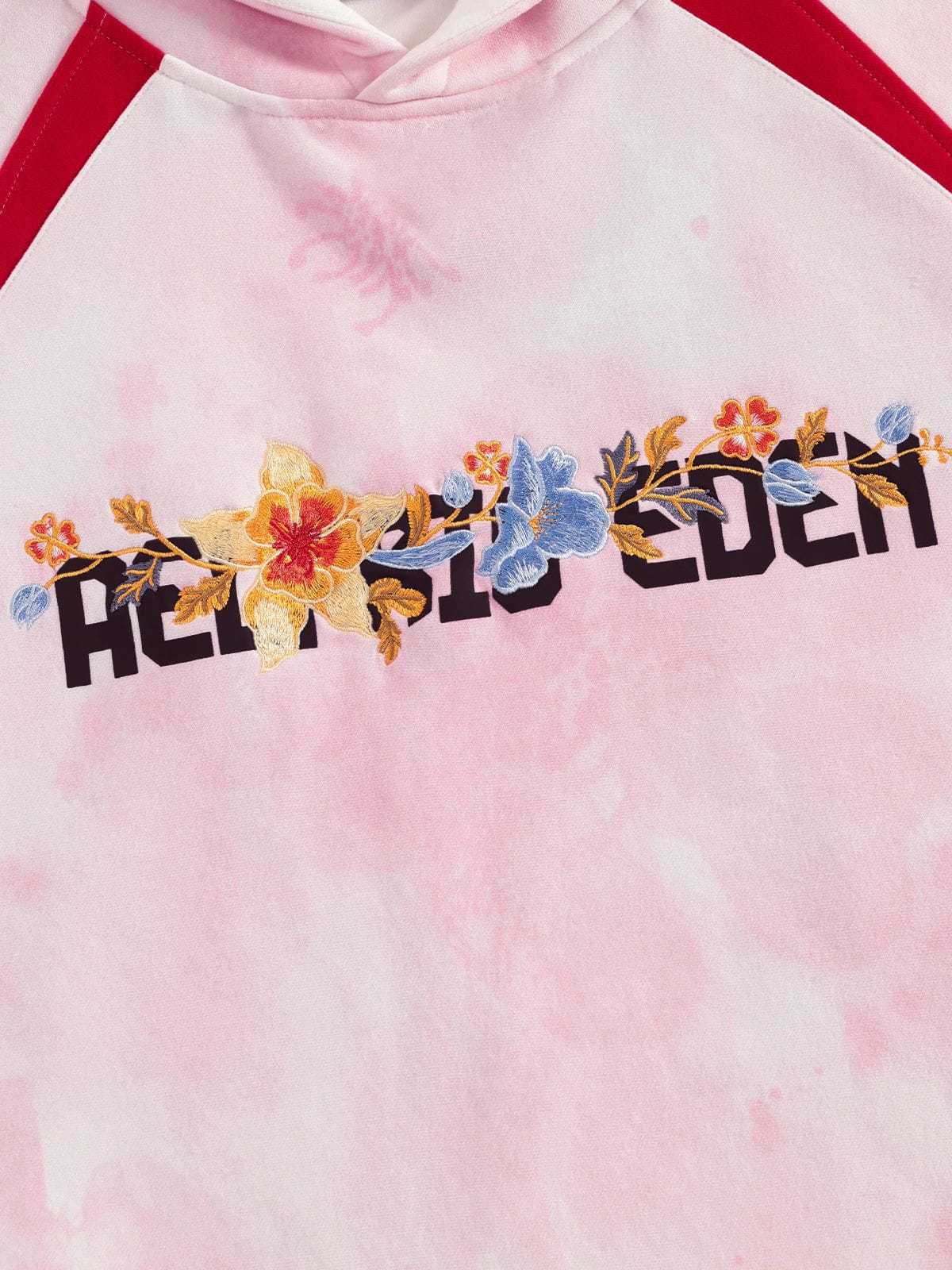 Aelfric Eden Oversized Color Blocking Floral Graphic Pullover Hoodie-Limited Sale