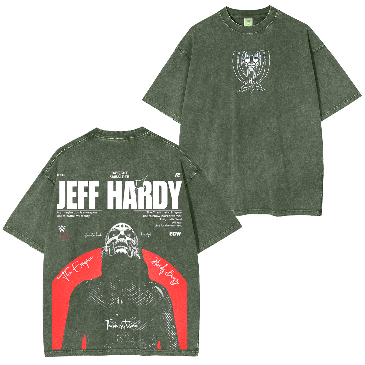 Jeff Hardy Enigma Vintage Wrestling Unisex Washed T-Shirt-Limited Sale