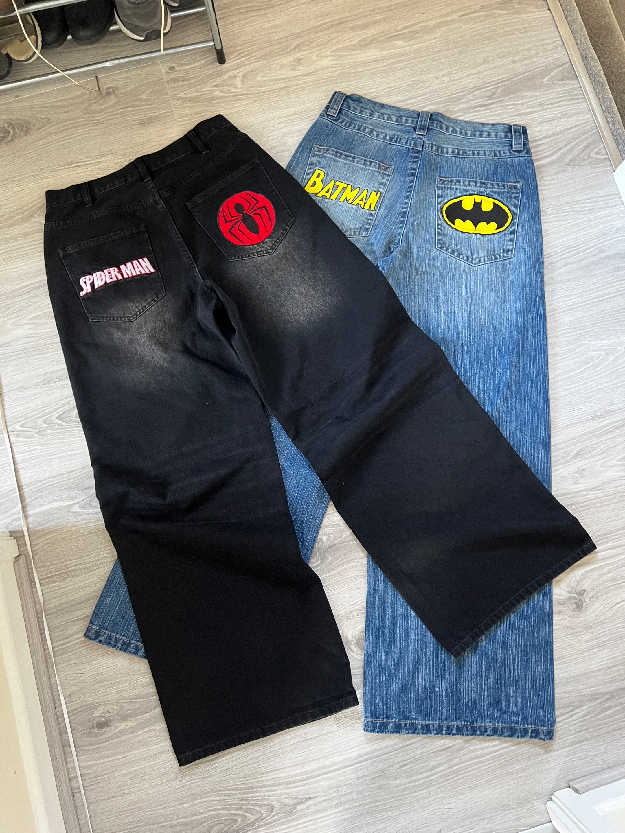Spider Embroidered Jeans Streetwear-Limited Sale