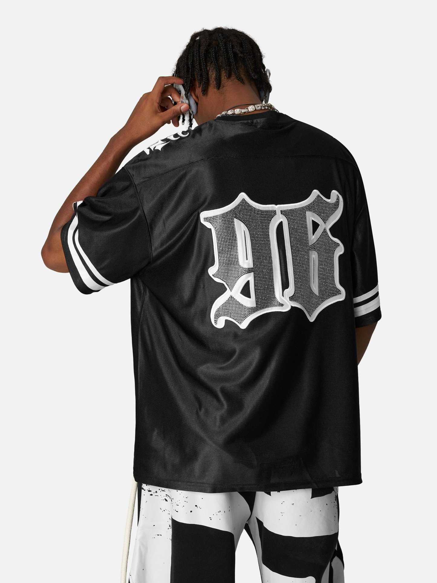 Aelfric Eden Hotfix Rhinestone Football Jersey-Limited Sale