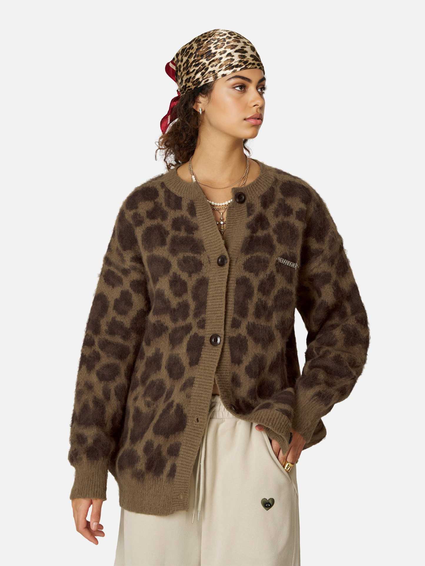 Aelfric Eden Leopard Graphic Cardigan-Limited Sale