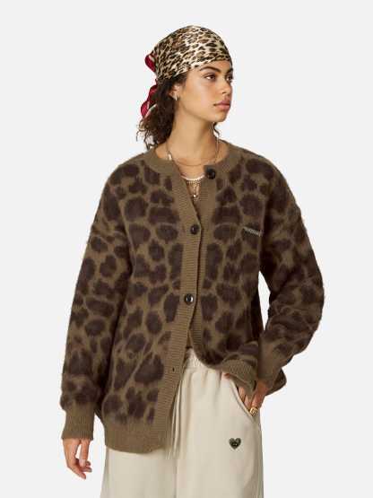Aelfric Eden Leopard Graphic Cardigan-Limited Sale