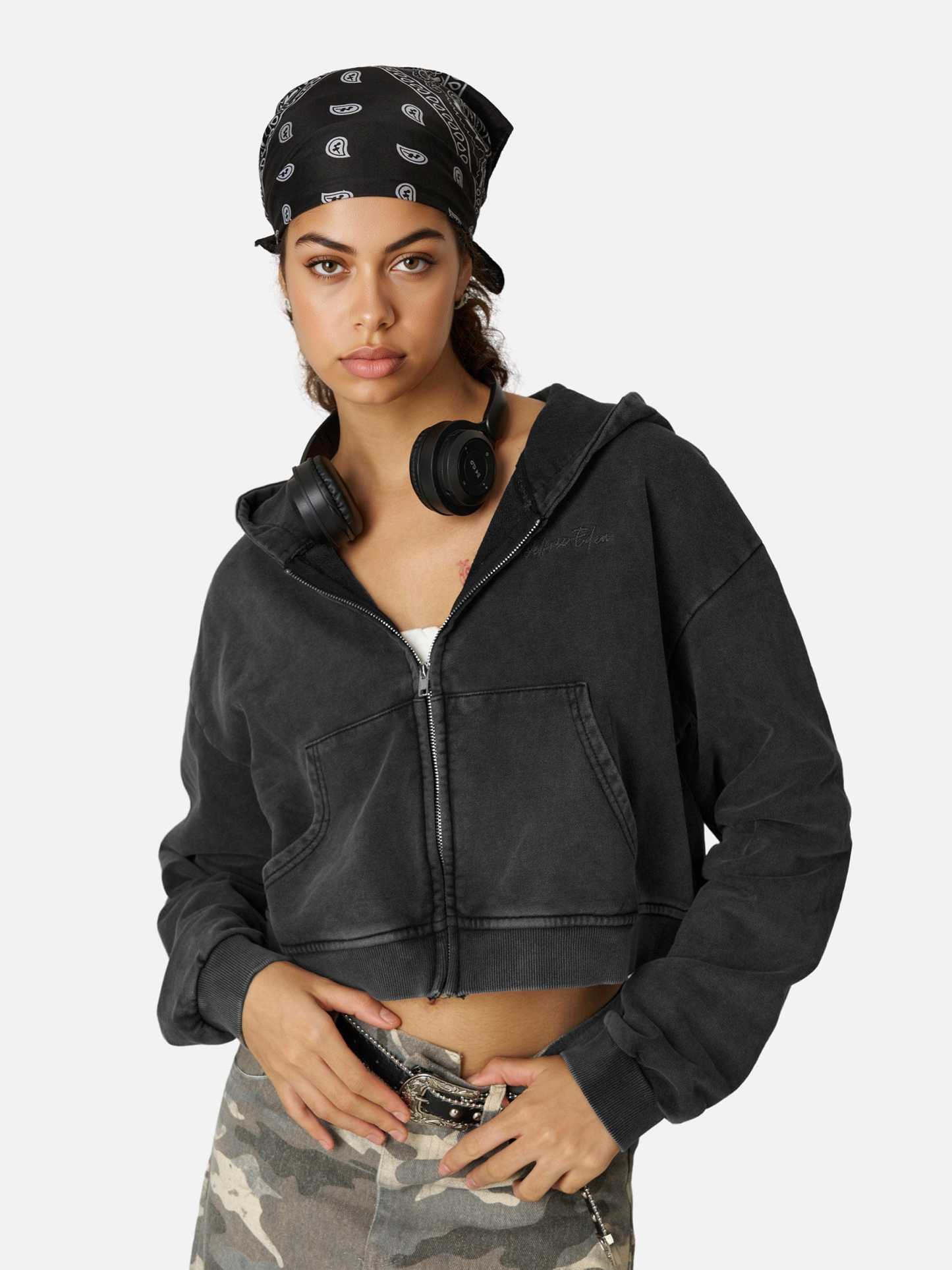 Aelfric Eden Boxy Solid Zip Up Hoodie-Limited Sale