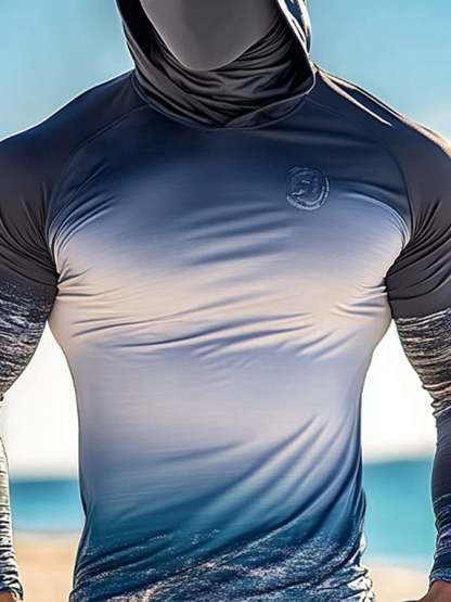 Men's Outdoor Sun Protection Breathable Cool Hooded Sun Protection Long-Sleeved Top-Limited Sale