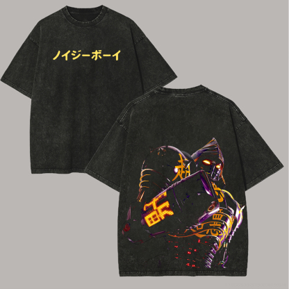 Real Steel Noisy Boy Printed Unisex Washed T-Shirt/Hoodie-Limited Sale