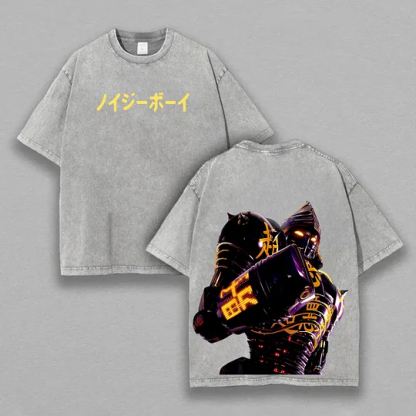 Real Steel Noisy Boy Printed Unisex Washed T-Shirt/Hoodie-Limited Sale