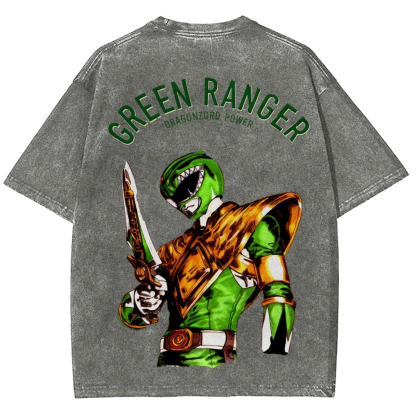 Power Rangers Unisex Fit Washed T-Shirt-Limited Sale