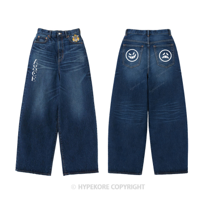 One Piece pattern Washed Jeans-Limited Sale