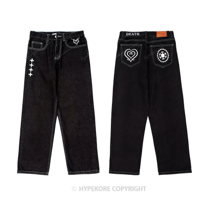 One Piece pattern Washed Jeans-Limited Sale