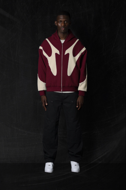 Night Lab Fuse Hoodie - Maroon/Cream