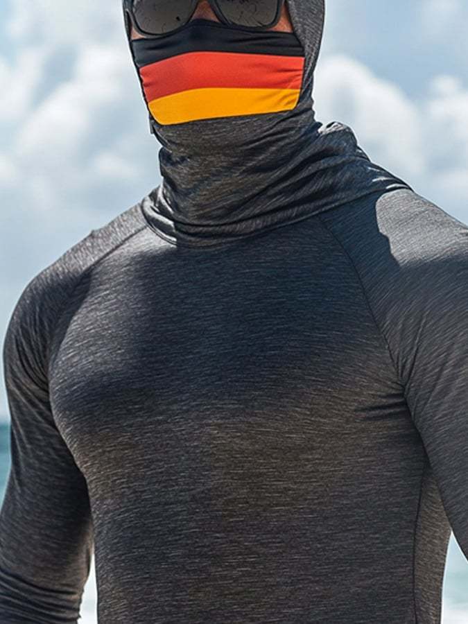 Men's Outdoor Sun Protection Breathable Cool Hooded Sun Protection Long-Sleeved Top-Limited Sale