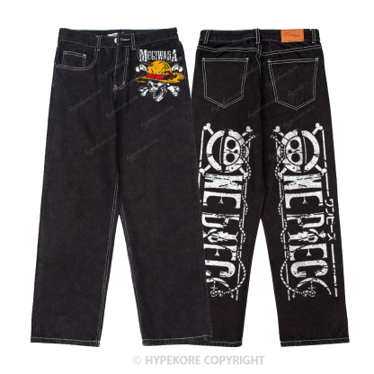 One Piece washed jeans-Limited Sale