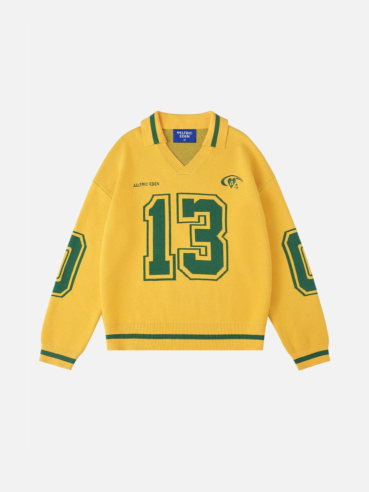 Aelfric Eden Number Graphic Polo Sweater-Limited Sale