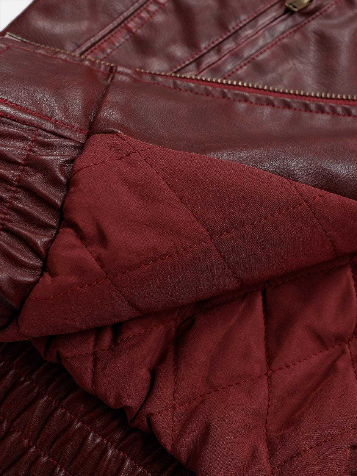 Aelfric Eden Detachable Collar Faux Leather Coat-Limited Sale
