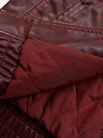 Aelfric Eden Detachable Collar Faux Leather Coat-Limited Sale