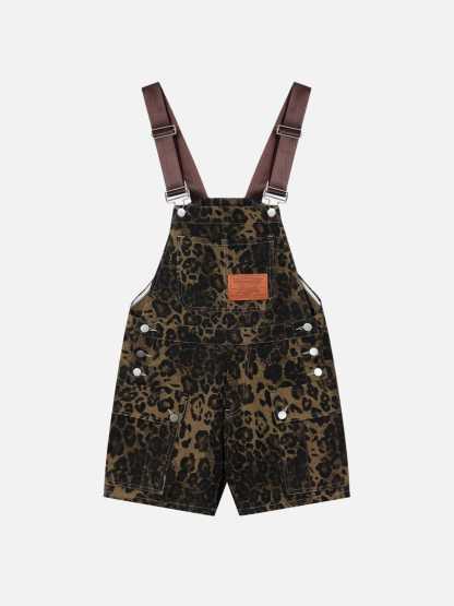 Aelfric Eden Leopard Overall Shorts-Limited Sale