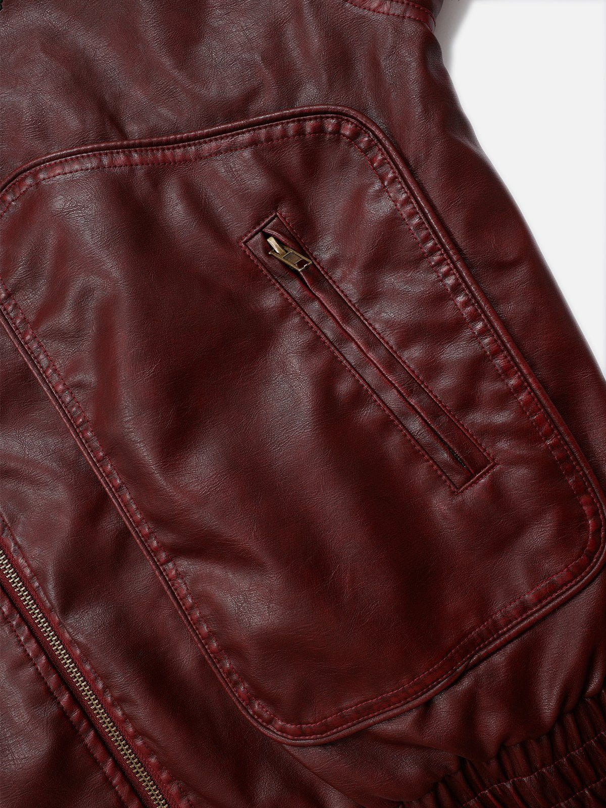 Aelfric Eden Detachable Collar Faux Leather Coat-Limited Sale