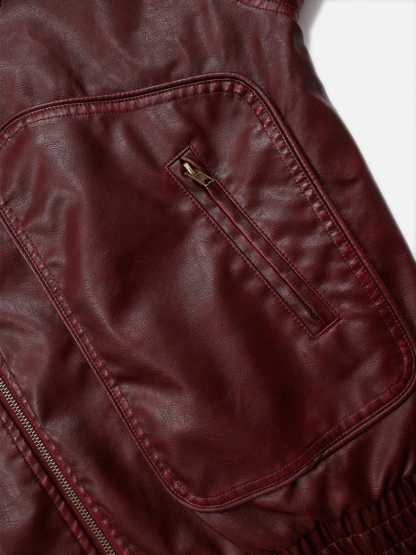 Aelfric Eden Detachable Collar Faux Leather Coat-Limited Sale