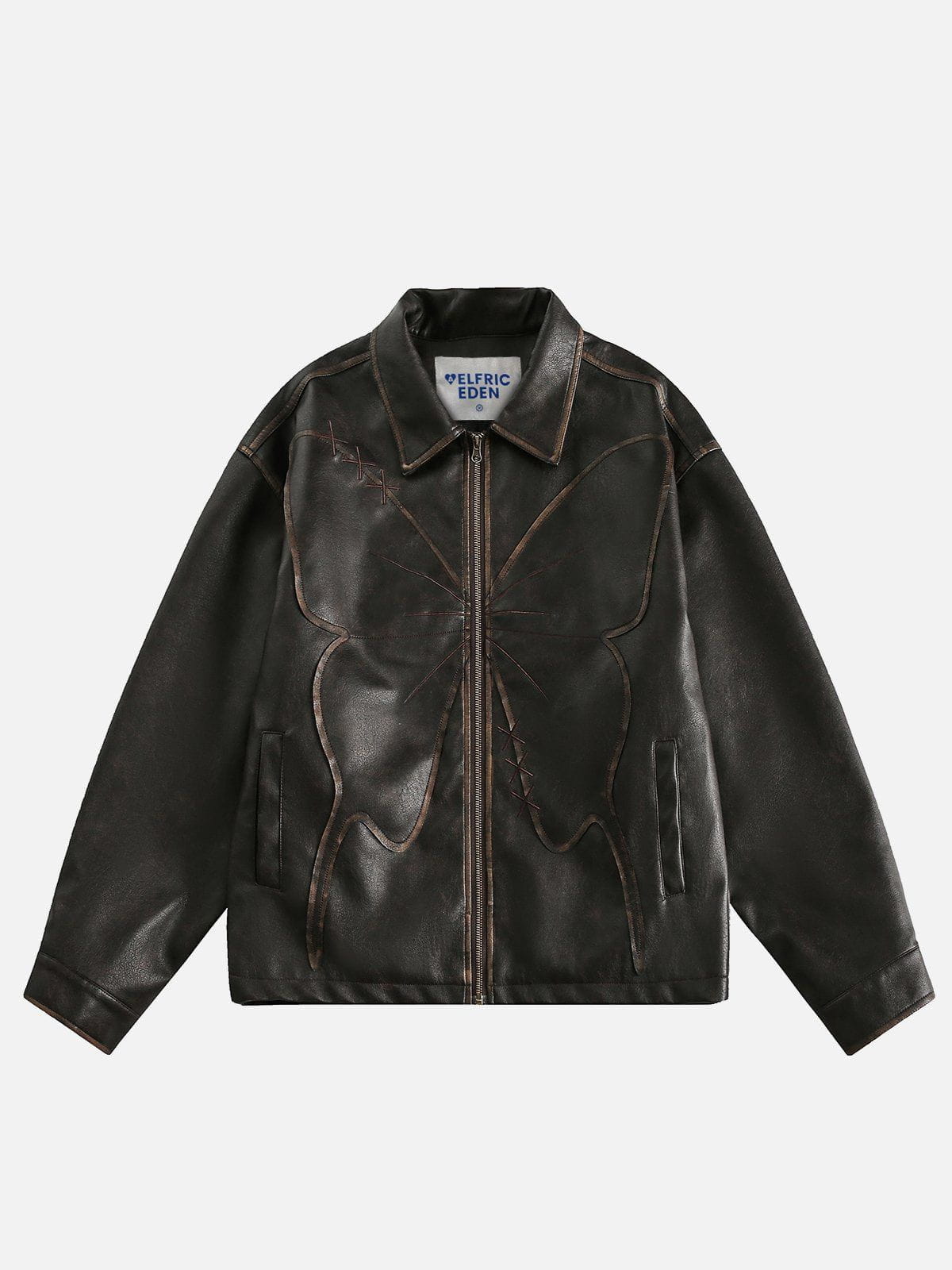 Aelfric Eden Butterfly Faux Leather Jacket-Limited Sale