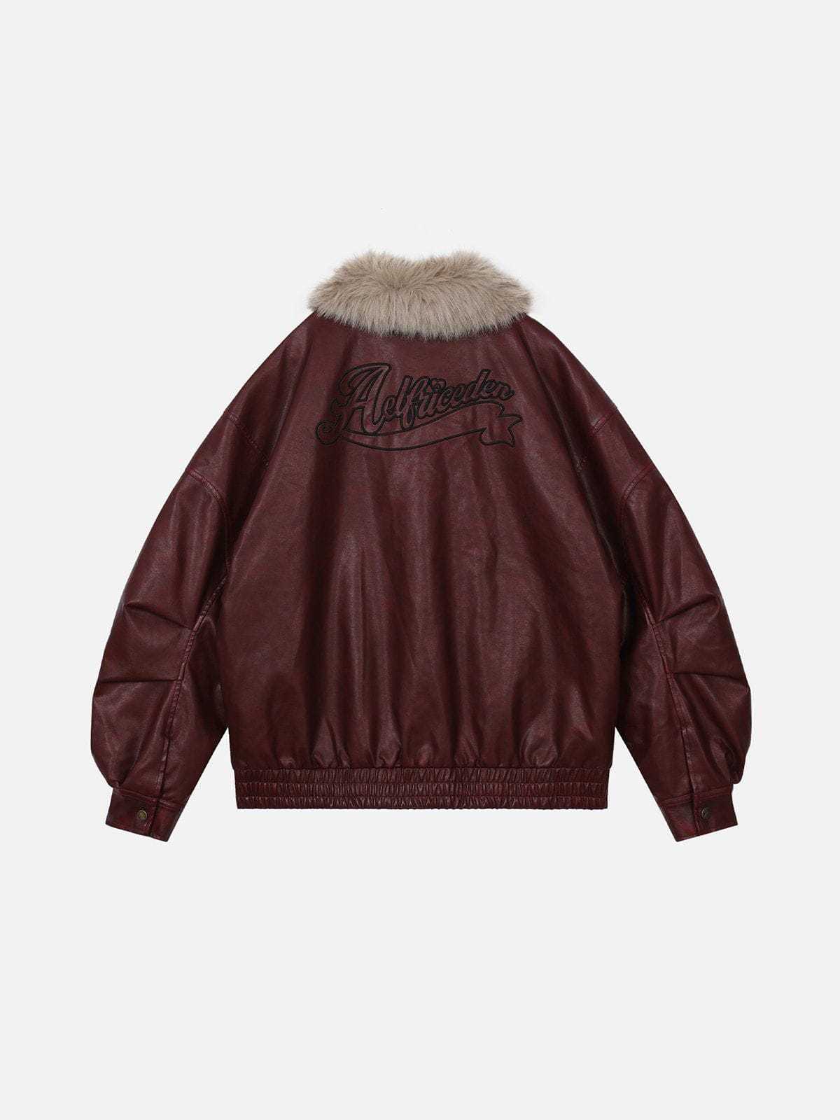 Aelfric Eden Detachable Collar Faux Leather Coat-Limited Sale