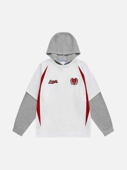 Aelfric Eden Patchwork Layered Pullover Hoodie-Limited Sale