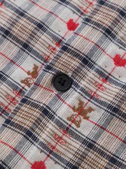 Aelfric Eden Crochet Heart Pocket Plaid Shirt-Limited Sale