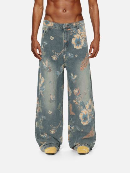 Aelfric Eden Floral Baggy Jeans-Limited Sale
