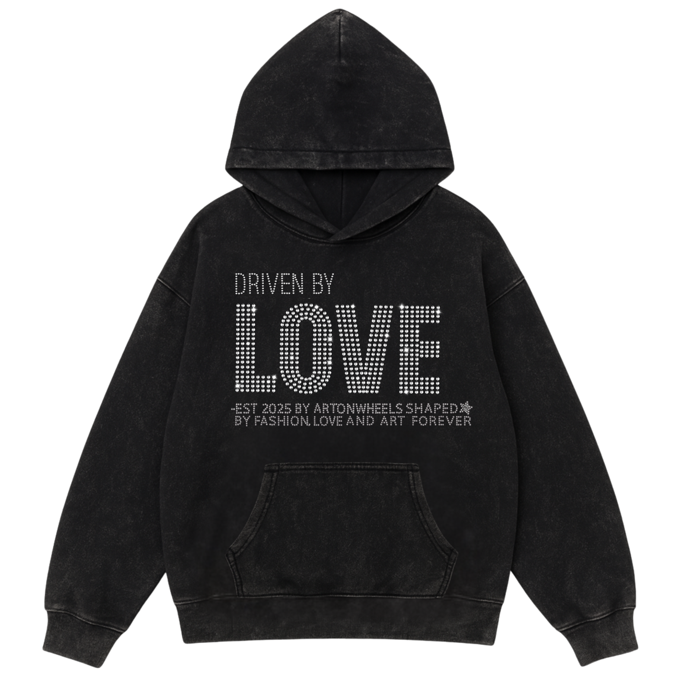 Driven by LOVE Rhinestone Hoodie-Limited Sale