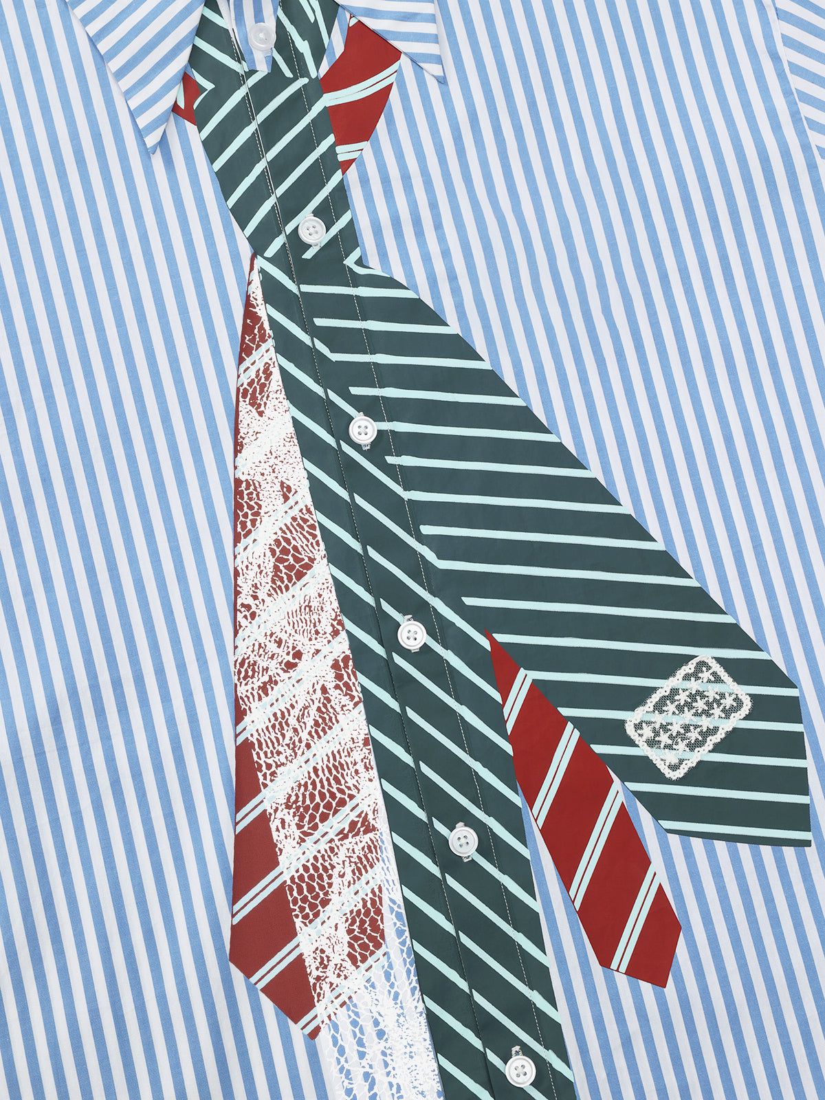 Aelfric Eden Necktie Graphic Stripe Long Sleeve Shirt-Limited Sale