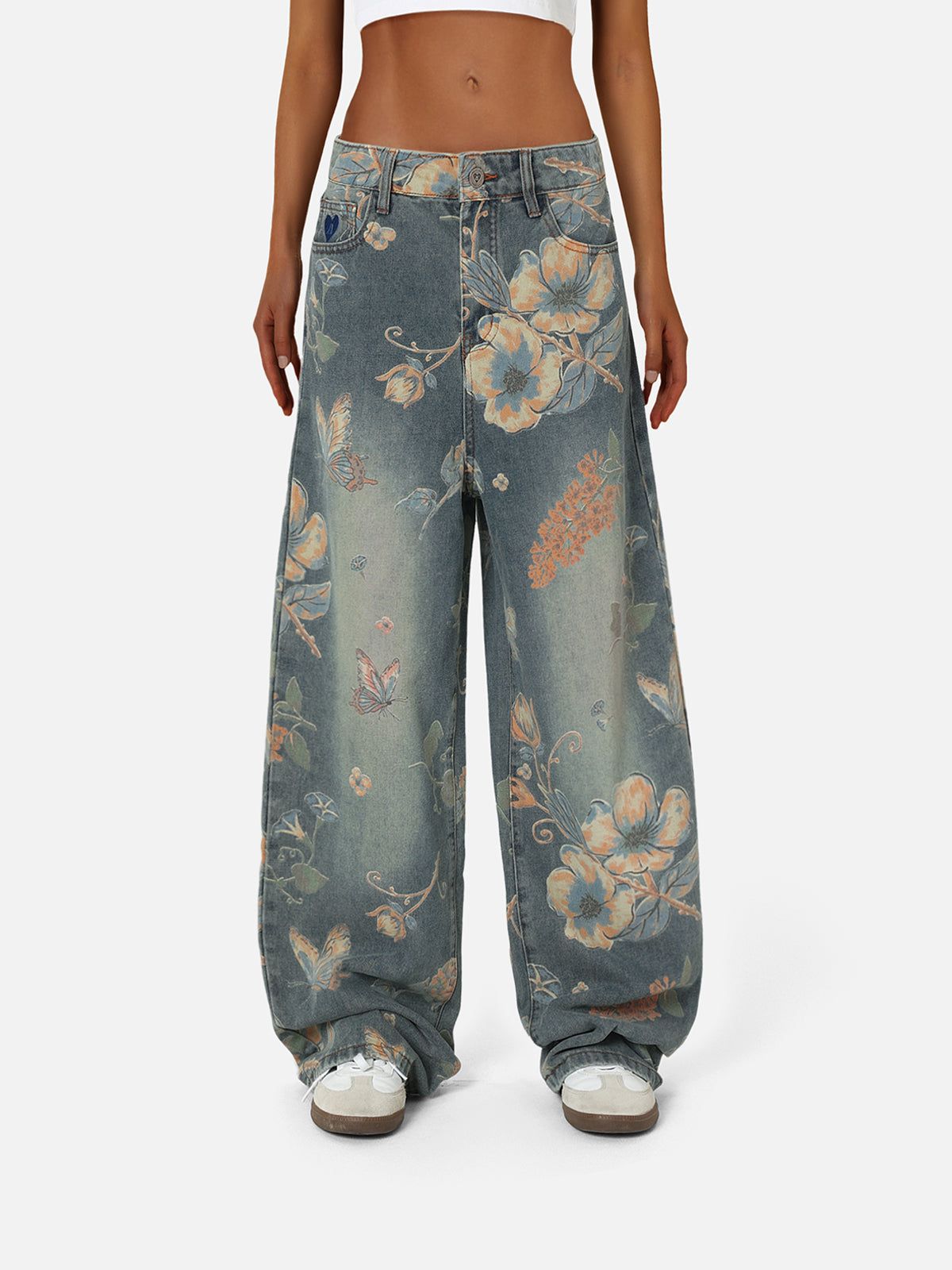 Aelfric Eden Floral Baggy Jeans-Limited Sale