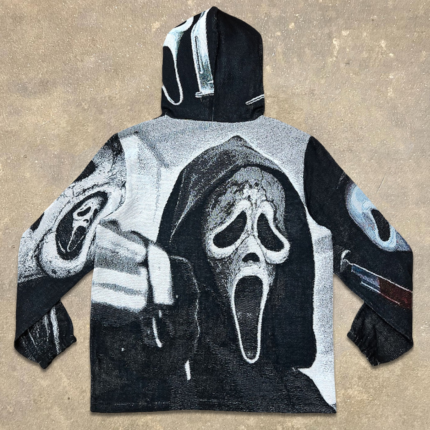 Ghostface Print Long Sleeve Hoodies