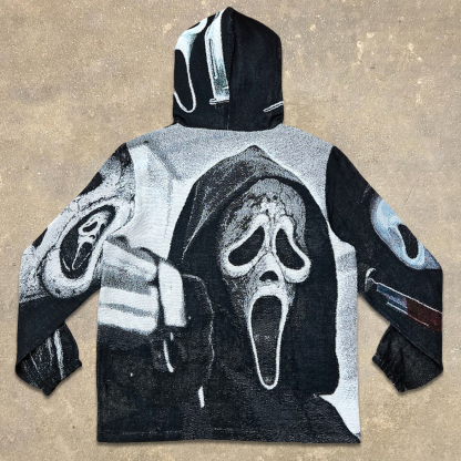 Ghostface Print Long Sleeve Hoodies
