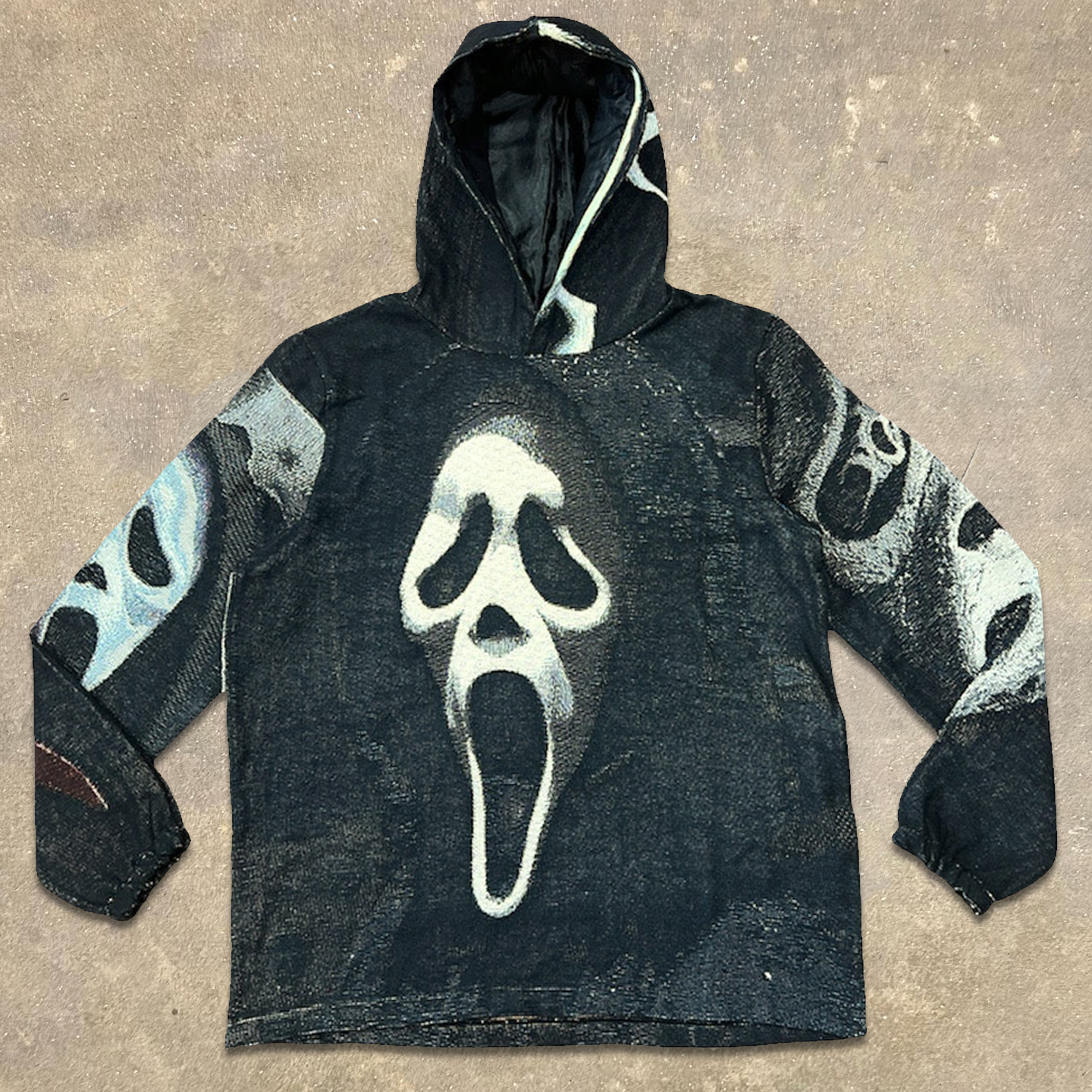 Ghostface Print Long Sleeve Hoodies