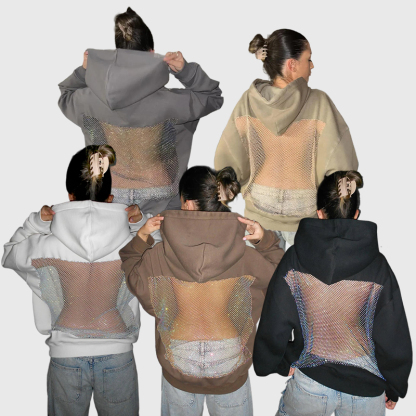 Backstage Crystal-Mesh Hoodie