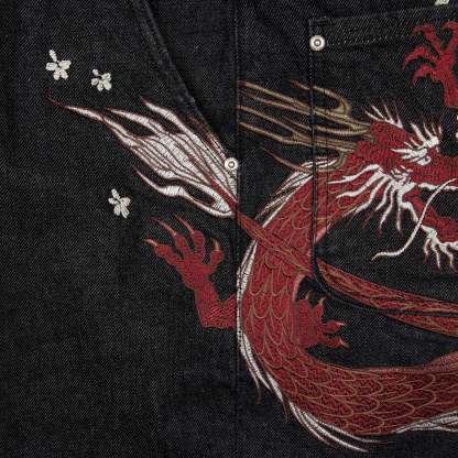 "yakuza" raw Denim black