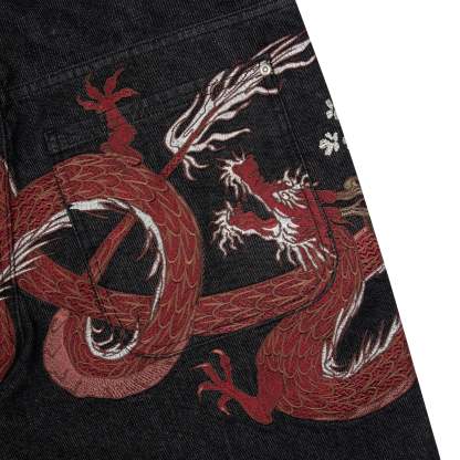 "yakuza" raw Denim black