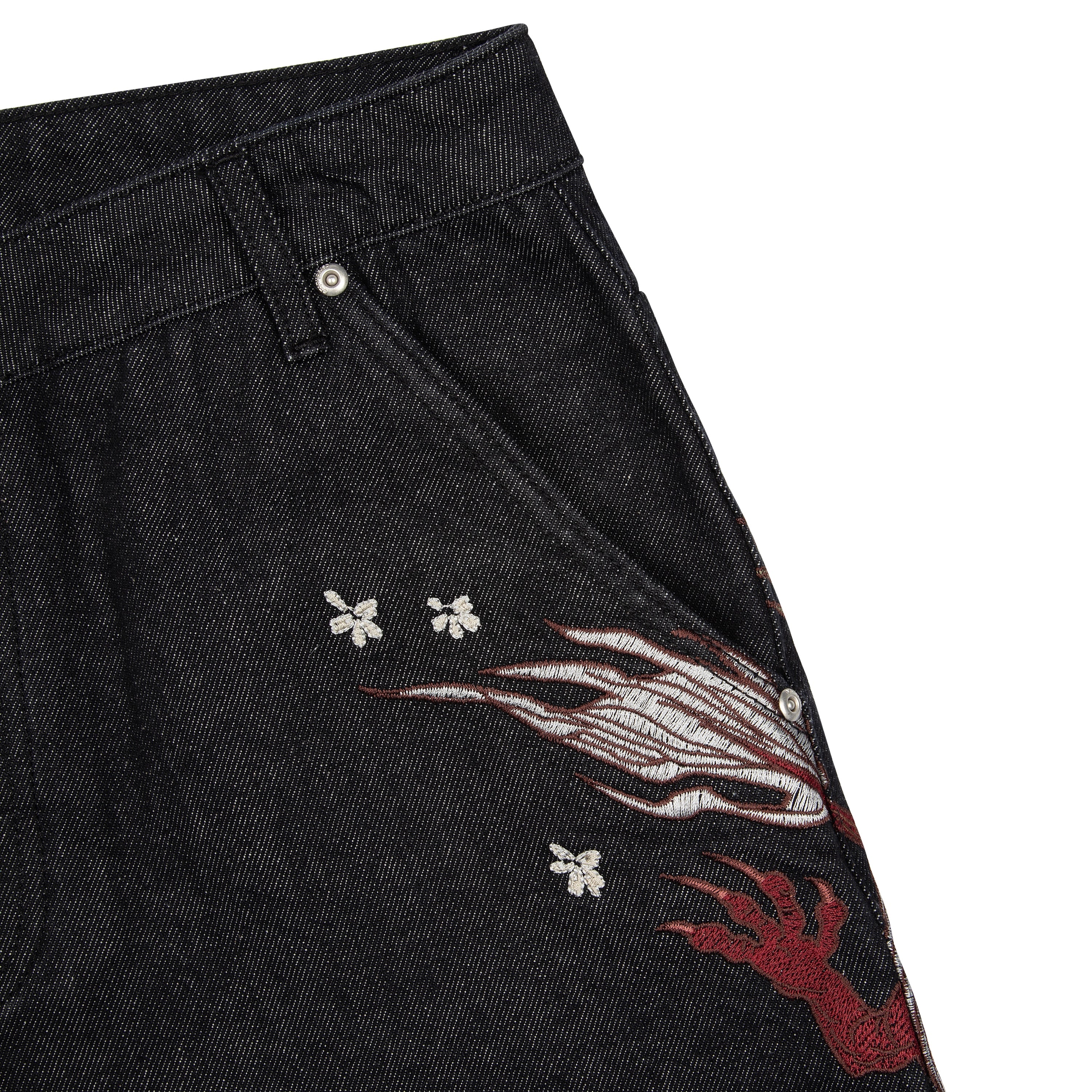 "yakuza" raw Denim black