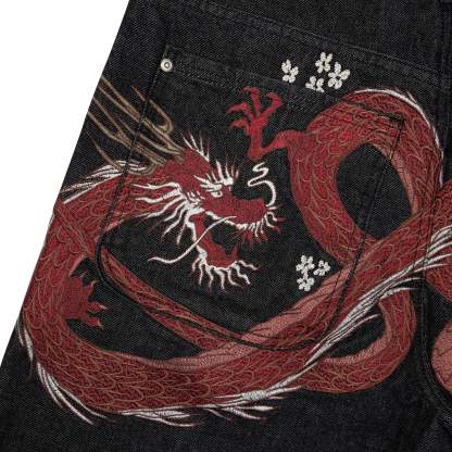 "yakuza" raw Denim black