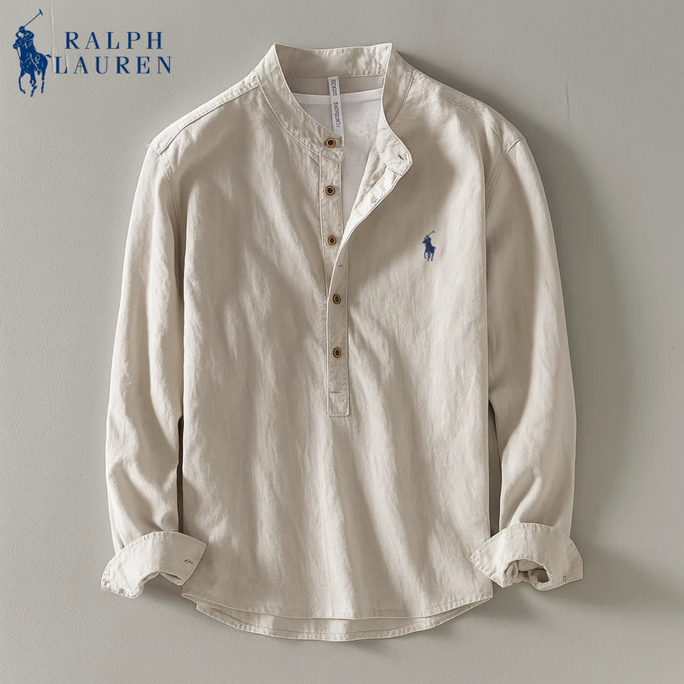Ralph Lauren Linen Mandarin Shirt